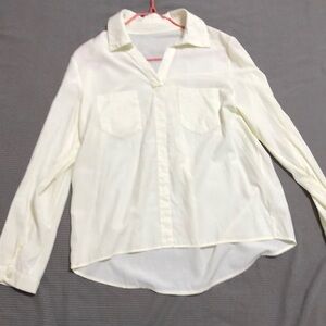 Men's white long-sleeved T-shirt